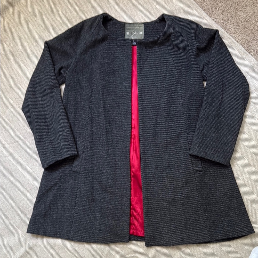 Mac & Jac Black Blazer with Red Lining Professional Style